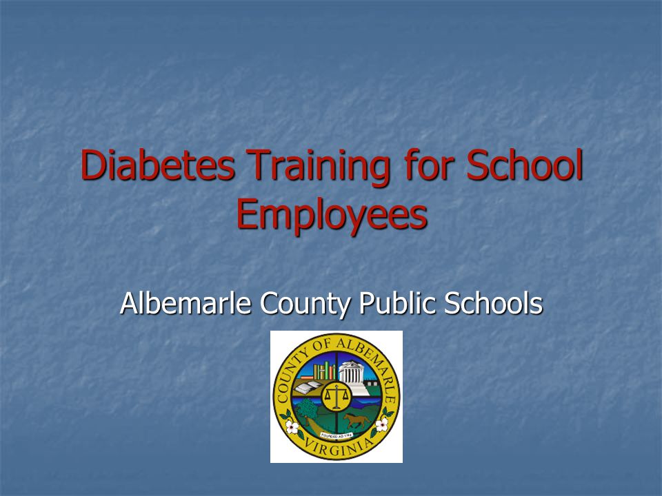 diabetes training for schools)