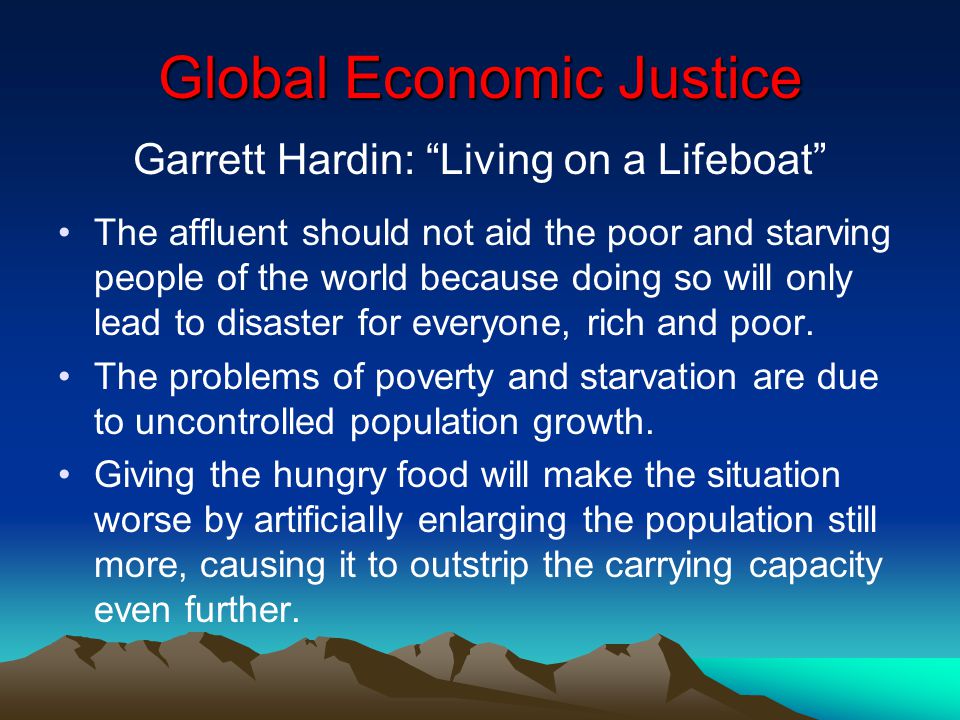 garrett hardin lifeboat ethics analysis