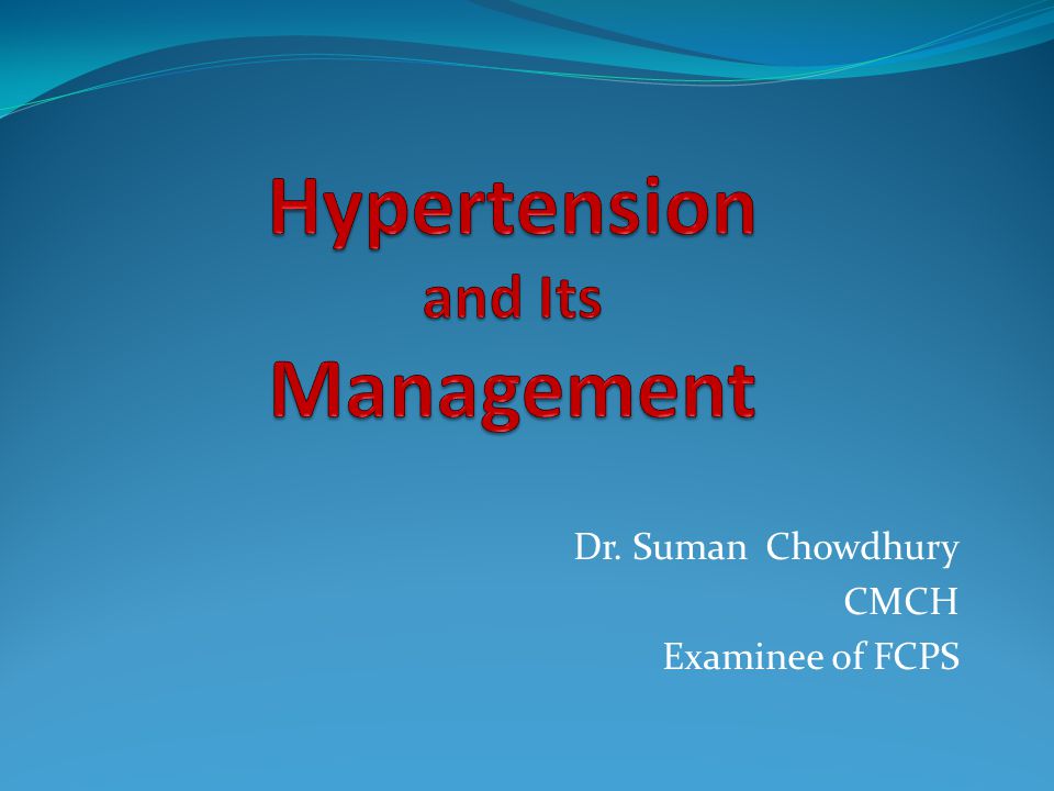 management of hypertension ppt