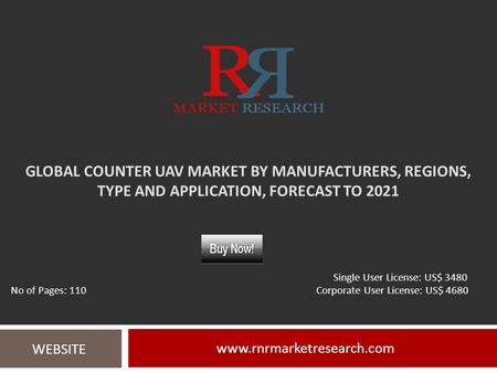 GLOBAL COUNTER UAV MARKET BY MANUFACTURERS, REGIONS, TYPE AND APPLICATION, FORECAST TO WEBSITE Single User License: US$