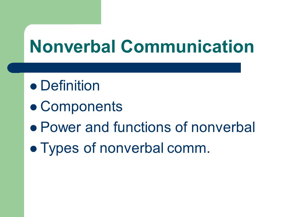 non verbal communication types