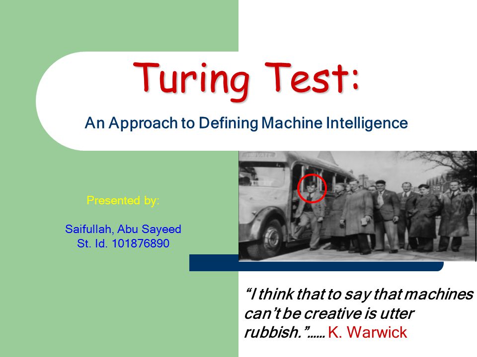 A Summary of Alan Turing's Computing Machinery and Intelligence, by Jet  New