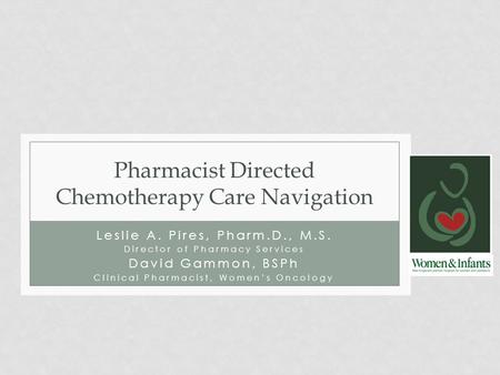Pharmacist Directed Chemotherapy Care Navigation
