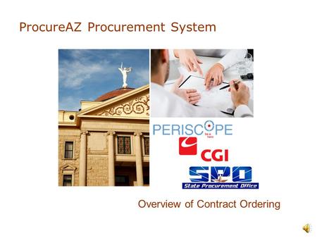 ProcureAZ Procurement System Overview of Contract Ordering.