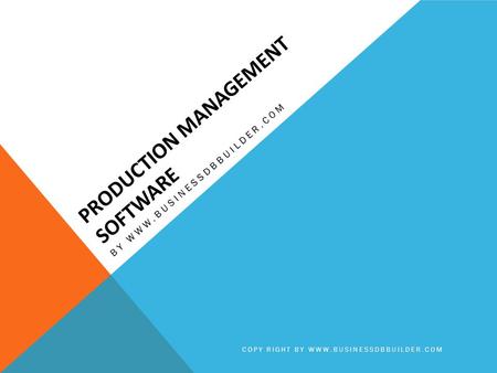 Production management Software