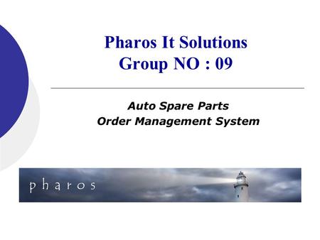 Pharos It Solutions Group NO : 09