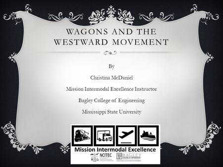 Wagons and the Westward Movement