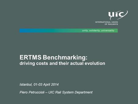 ERTMS Benchmarking: driving costs and their actual evolution