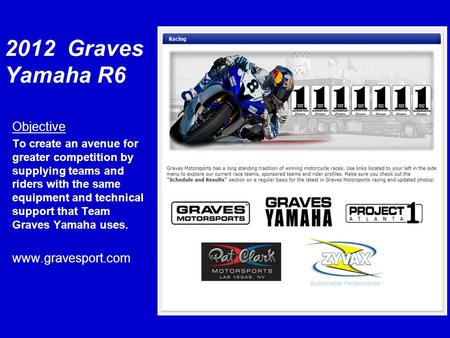 2012 Graves Yamaha R6 Objective