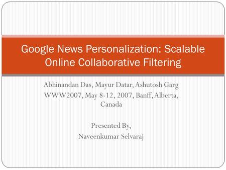 Google News Personalization: Scalable Online Collaborative Filtering
