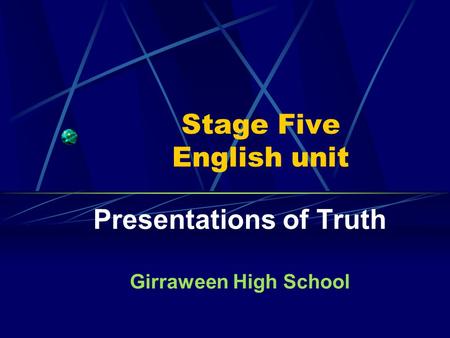 Stage Five English unit