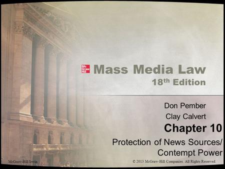 Mass Media Law 18th Edition