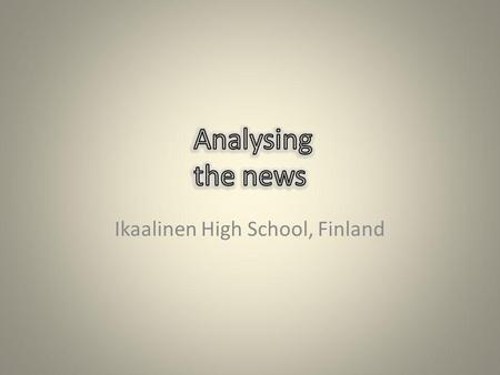 Ikaalinen High School, Finland. The Ikaalinen of today has an area of 843 km2 (of which 93 km2 is water) and the population is 7400. The centre of Ikaalinen.