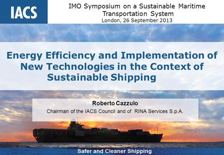 IMO Symposium on a Sustainable Maritime