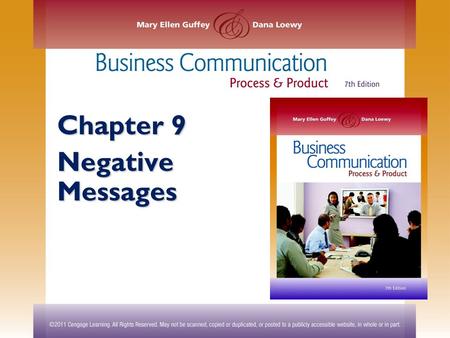 Chapter 9 Negative Messages.