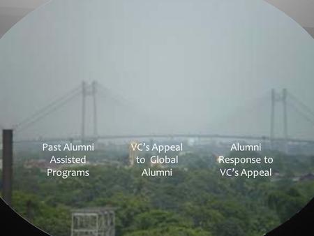 Past Alumni Assisted Programs VCs Appeal to Global Alumni Alumni Response to VCs Appeal.