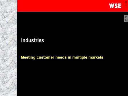 1 Industries Meeting customer needs in multiple markets.