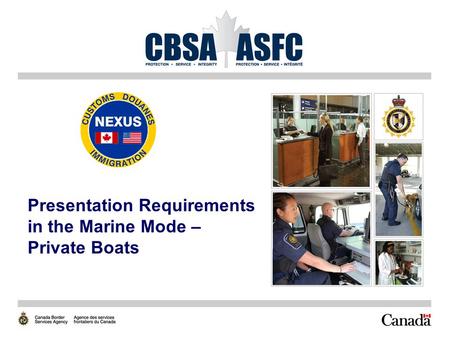 Presentation Requirements in the Marine Mode – Private Boats.