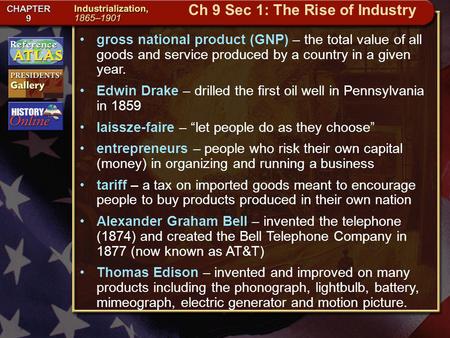 Ch 9 Sec 1: The Rise of Industry