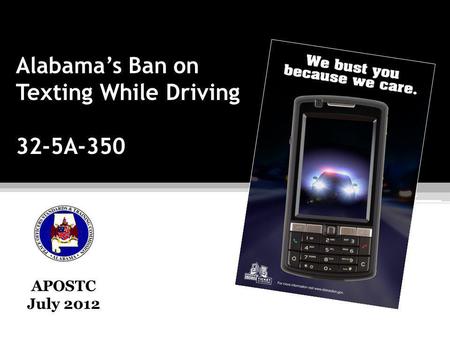 Alabama’s Ban on Texting While Driving 32-5A-350