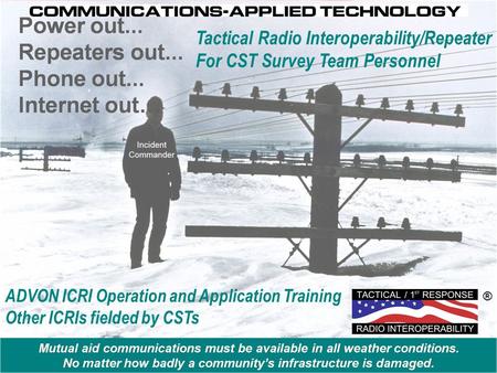 Tactical Radio Interoperability/Repeater For CST Survey Team Personnel