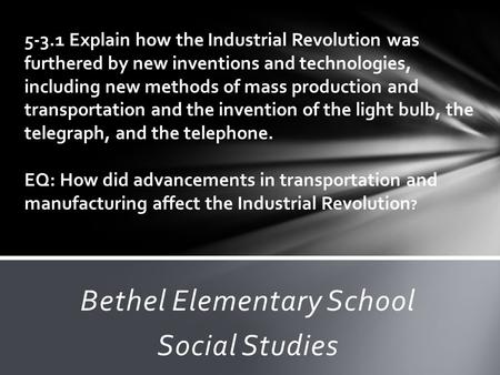 Bethel Elementary School Social Studies