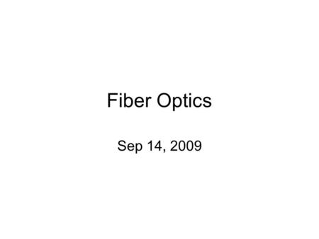 Fiber Optics Sep 14, 2009. The first commercial fiber optic installation was for telephone signals in Chicago, installed in 1976.