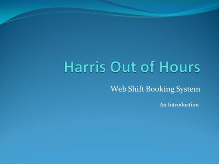 Web Shift Booking System