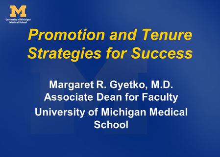 Promotion and Tenure Strategies for Success