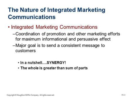 The Nature of Integrated Marketing Communications