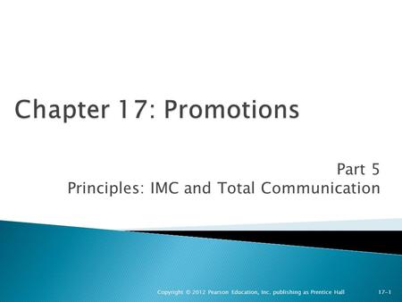 Part 5 Principles: IMC and Total Communication