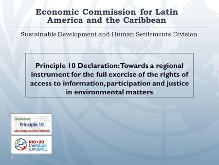Sustainable Development and Human Settlements Division Economic Commission for Latin America and the Caribbean.