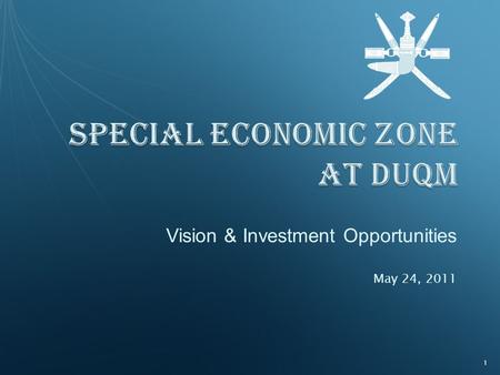Vision & Investment Opportunities May 24, 2011 1.