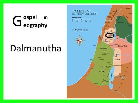 G ospel in eography Dalmanutha.