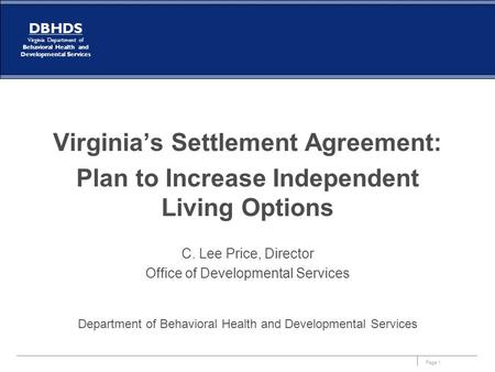 Virginia’s Settlement Agreement: