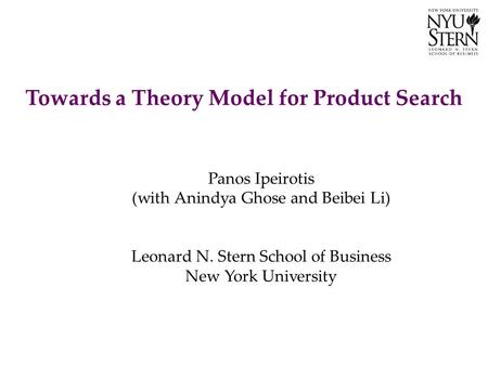 Towards a Theory Model for Product Search