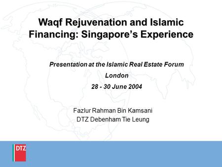Waqf Rejuvenation and Islamic Financing: Singapore’s Experience