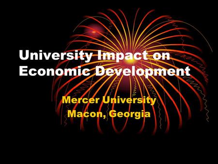 University Impact on Economic Development