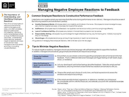 Managing Negative Employee Reactions to Feedback