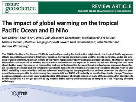 Motivation and Background AR4 Chapter 10: In summary, all models show continued ENSO interannual variability in the future no matter what the change in.