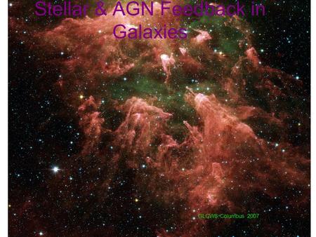 Stellar & AGN Feedback in Galaxies GLCW8 Columbus 2007.