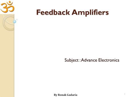 Subject : Advance Electronics