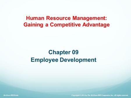 Chapter 09 Employee Development