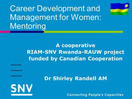 Career Development and Management for Women: Mentoring