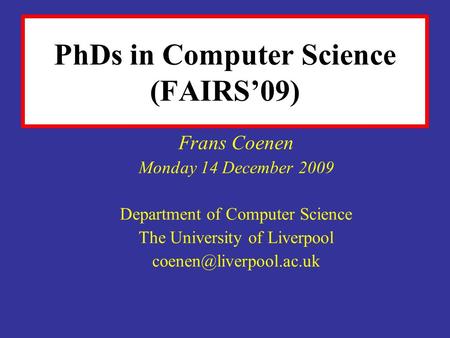 phd presentation ppt for computer science