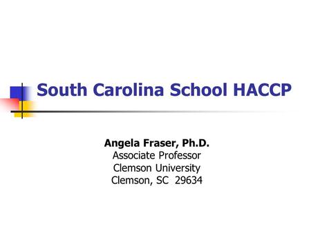 South Carolina School HACCP
