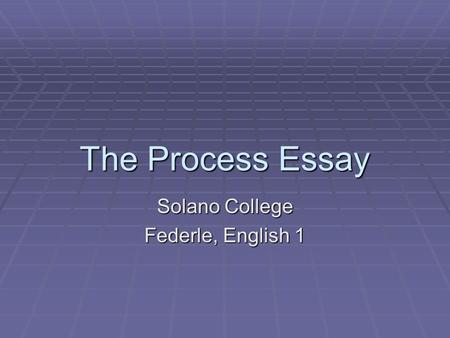 Solano College Federle, English 1