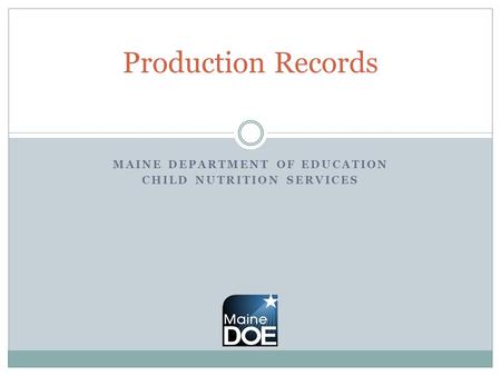 Maine Department of Education Child Nutrition Services