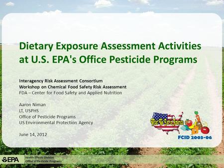 Dietary Exposure Assessment Activities at U. S