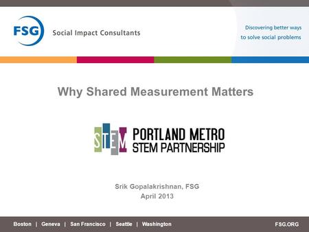 Why Shared Measurement Matters